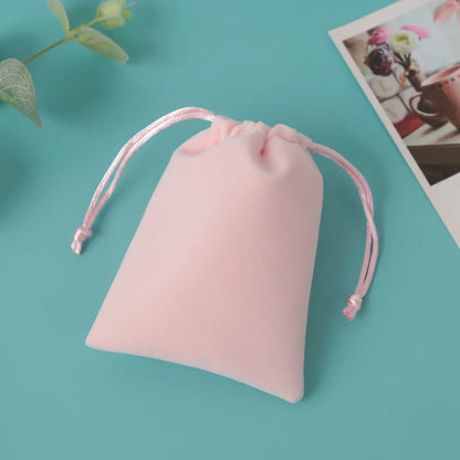 5Pcs Velvet Jewelry Small Pouches for Valentine's Day Marriage Party Gift Display Packing Bag Earrings Rings Organizer Bag