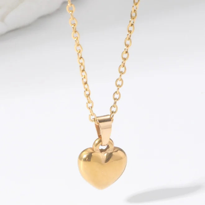 1Pc Stainless Steel Snake Chain Simple Love Pendant Necklace Personalized Trendy Fashion