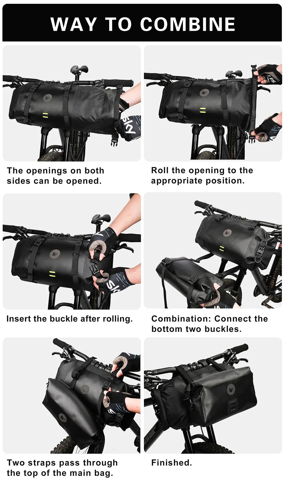 Rhinowalk Bike Handlebar Bag Waterproof Big Capacity 4L-12L  Frame Front Tube Cycling Bag Trunk Pannier Bike Accessories