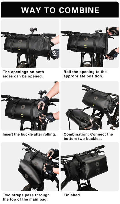 Rhinowalk Bike Handlebar Bag Waterproof Big Capacity 4L-12L  Frame Front Tube Cycling Bag Trunk Pannier Bike Accessories