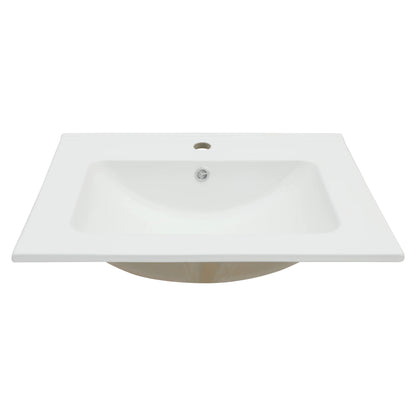 US Stock Sarlai Modern Eco-Friendly White Ceramic Countertop Bathroom Sink with Thin Edge Design