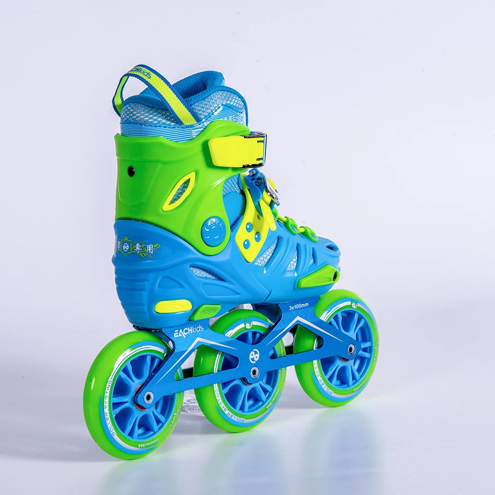Professional 3-Wheel Outdoor Freestyle Roller Skating Shoes for Kids Adjustable Aluminum Chassis & Alloy Wheels Price Include