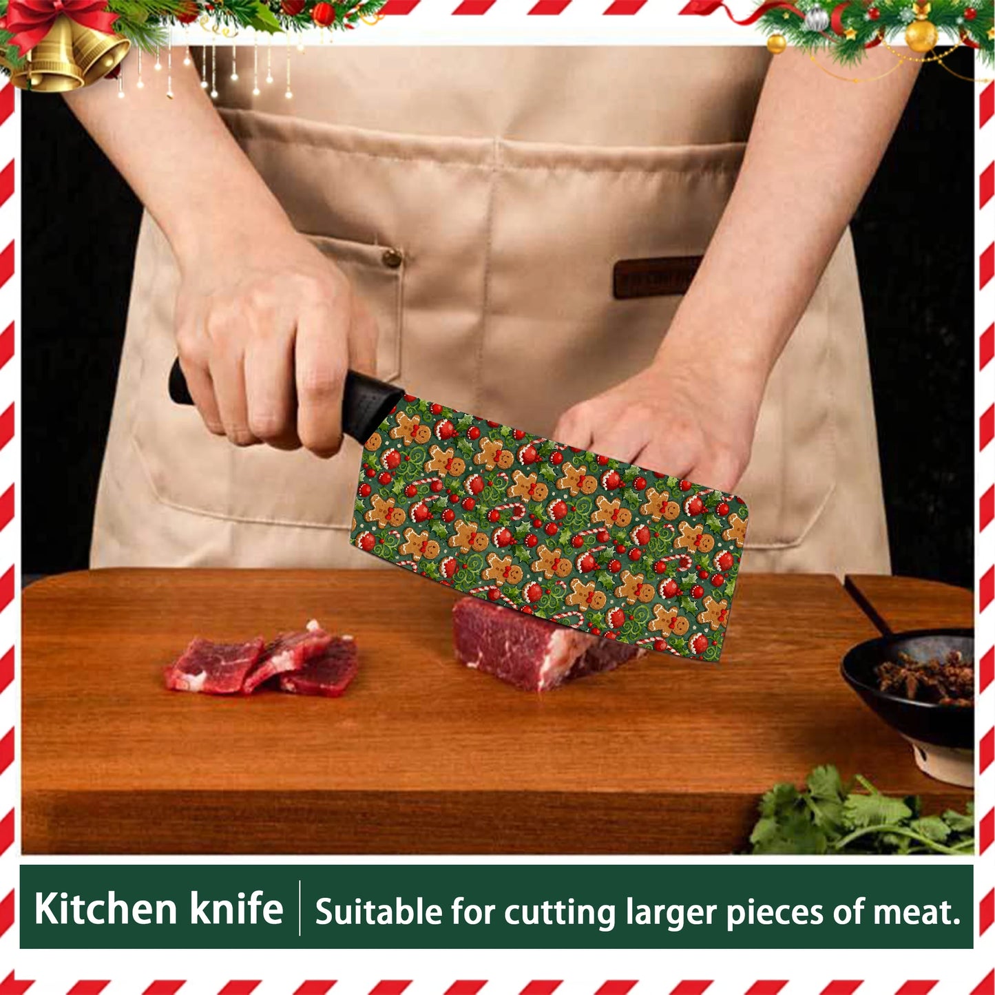 3-Piece Christmas Gingerbread Man Ceramic Knife Set Kitchen Sharp Durable Manufacturers That Drop Shop Through Shopify