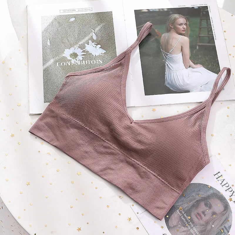 Women Bras Tube Top Seamless Underwear U Back Cropped Top Active Bra Fitness Top Lingerie Women Top Removable Pad