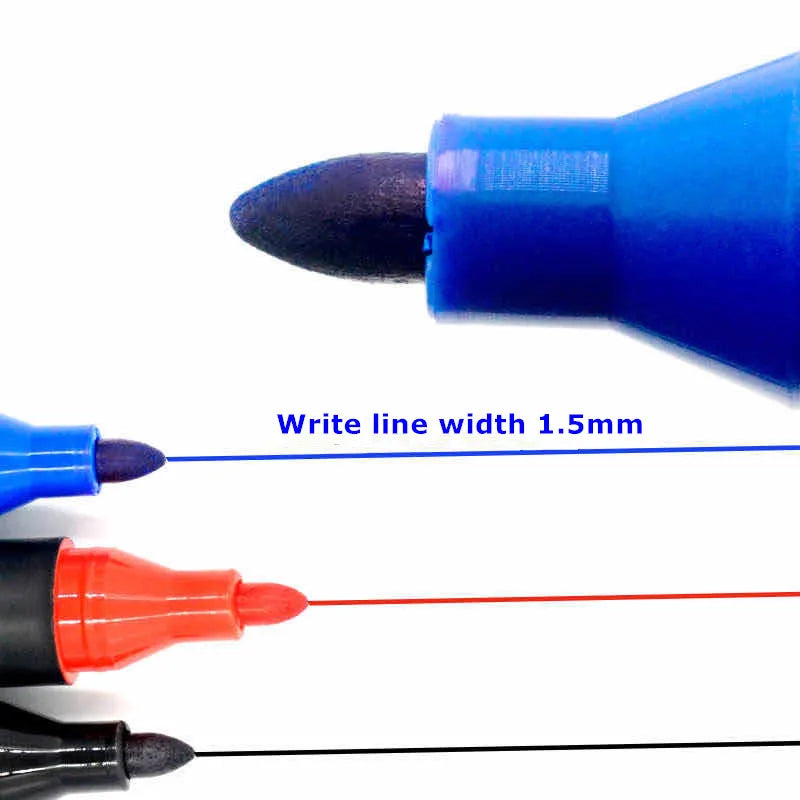 Non-Toxic Quick Drying Oil-Based Waterproof Permanent Paint CD Marker Pen Set Black Blue Red 0.5mm/1mm Tips 1.5mm Width for