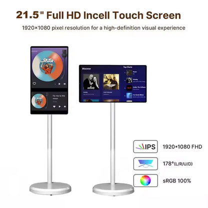 Hot Sale 32 Inch 128GB Camera Android OS Battery Powered Portable Smart TV Touch Screen Bedroom to Kitchen Movable Smart TV