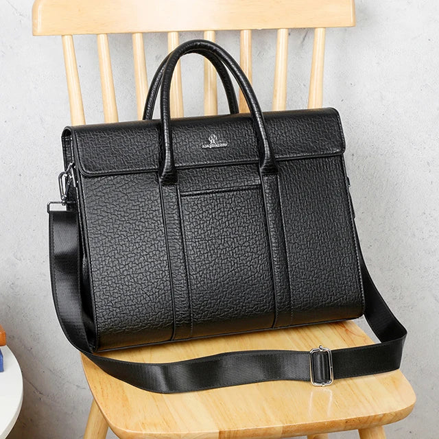 New Style OEM Men's High Quality Business Briefcase PU Leather Computer Soft Bag Single Shoulder Messenger