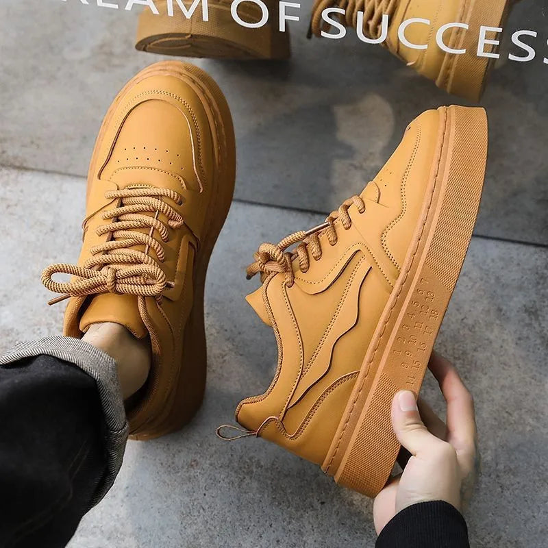 Men's Spring New Style Men's Versatile Sports and Leisure Thick Soled Anti slip Board Shoes Work Breathable Trendy Shoes