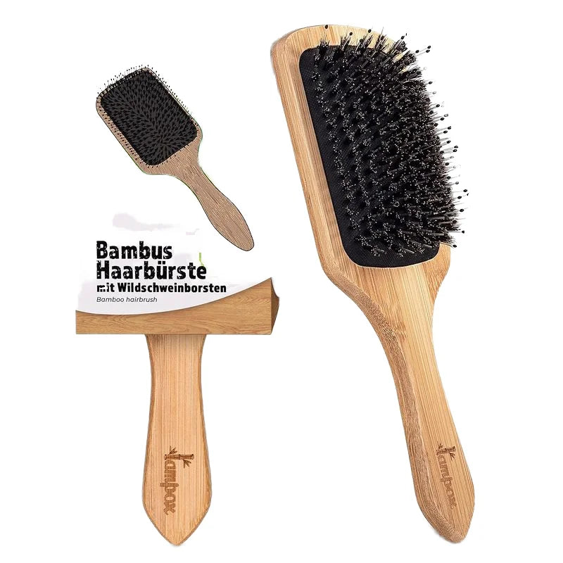 Masterlee Factory Wholesale Bamboo air Bag Detangling Paddle Scalp for Hair Growth Massage  Hair Brush with Packaging Box