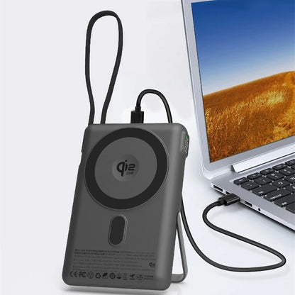 OEM ODM Fire-Resistant SSB Cell Type-C USB C Cable Q 25W Wireless Power Bank 10000mAh Portable Charger