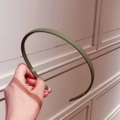 New Thin Edge Frosted Hair Hoop Non-slip with Teeth  Candy Color Girls Wash A Face Makeup Hair Band Korean Hair Accessories