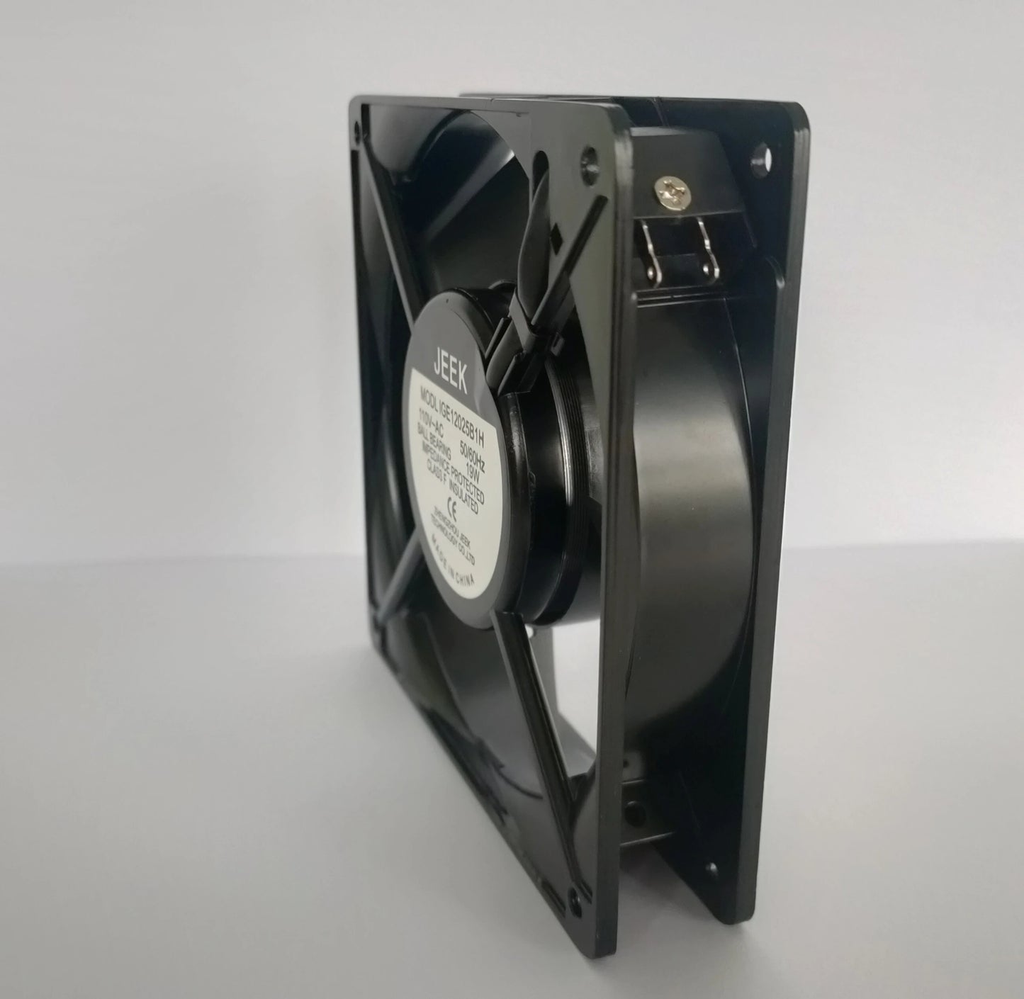 JEEK 12025 230V AC Cabinet Fan CE Certified 19W Aluminum Frame for Distribution Box and Industrial Ventilation
