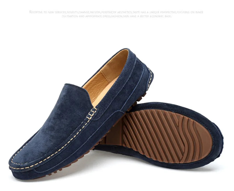 Suede Leather Man Loafers Luxury 2021 Casual Shoes For Men Boat Shoes Handmade Men Slipon Driving Shoes Male Moccasins Zapatos99