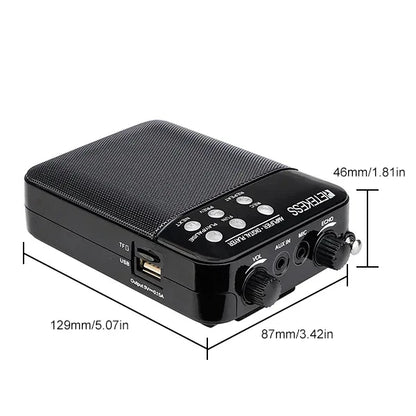 Retekess TR619 Megaphone Portable 3W FM Recording Voice Amplifier Teacher Microphone Speaker Mp3 Player FM Radio for Tour Guide