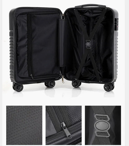 Female Customizable Ultralight Zipper Luggage Case Small Foldable Suitcase with Mute Spinner Wheel Password Box Made From PC