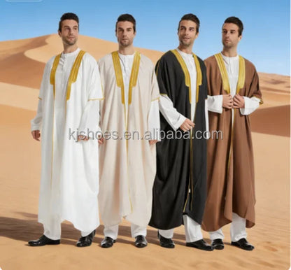 2027 NEW KJ Wholesale Fast Shipping Saudi Arabic Bisht for Men Breathable XXL Jubbah for Muslim Men Bisht Dress ODM for Winter