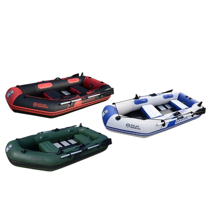 Hot Selling Solar Marine B230-1 230 CM 3 People PVC Inflatable Kayak Canoe Wooden Floor Fishing Boat With Oar Accessories