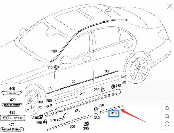 2226947782 or 2226947882 Is Suitable for Mercedes-benz S-class S350 W222  Rear Skirt  Threshold Trim