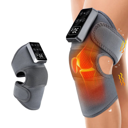 3-in-1 Smart Relief Electronic Pulse Heating & Vibrating Knee Massager Hard Shell Design for Blood Circulation & Protection