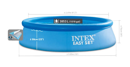 Intex 28120 Above Ground Pool Easy Set Inflatable Swimming Pool with Round Bracket for Adults and Children PVC Material