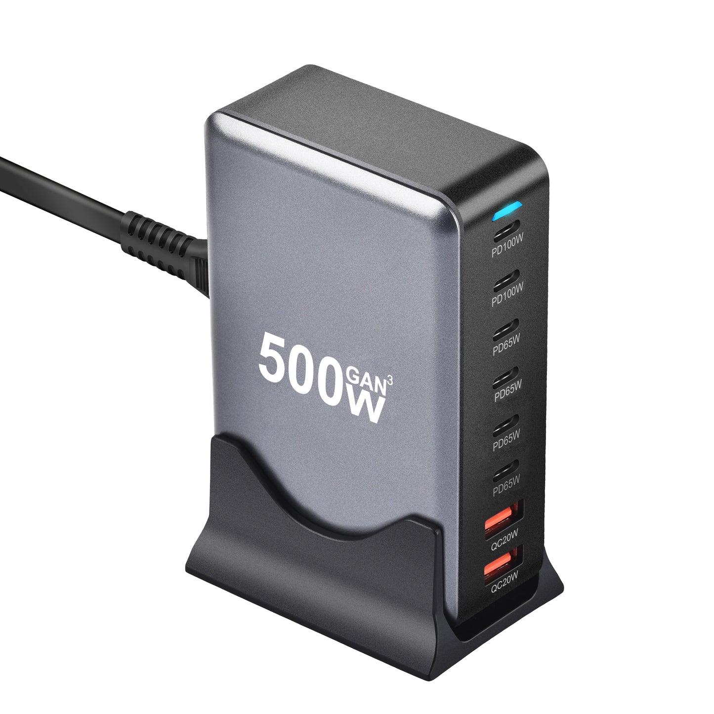 New 500w 8 Ports Gan Multi-function Desktop Charger Us Eu Uk Au Adapter Fast Charger for Laptop Mobile Phone 6C2A  Power Adapter