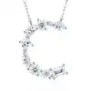 Pass Diamond Tester Letter C Multi Cut VVS Moissanite Necklace 925 Silver Platinum Plated Elegant Fine Jewelry Necklace