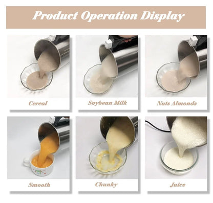 1.2L Stainless Steel Automatic Soup Maker & Soybean Milk Machines Multiple Plant Based Milk Maker Almond Milk Maker with Filter