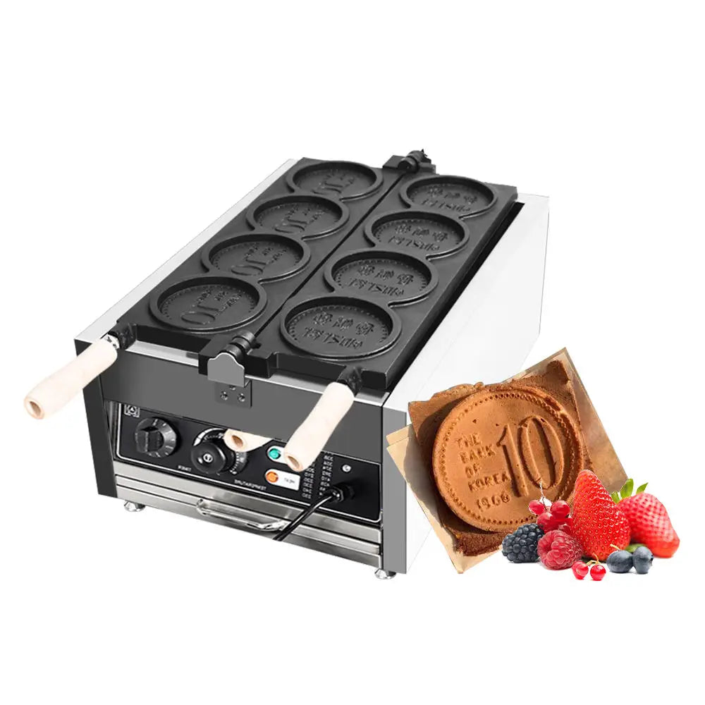 Wholesale Coin Waffle Maker Commercial Waffle Baker Machine  Commercial Electric Bread Machine 3000W Gold Non-stick Pie Maker