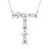 Pass Diamond Tester Letter C Multi Cut VVS Moissanite Necklace 925 Silver Platinum Plated Elegant Fine Jewelry Necklace