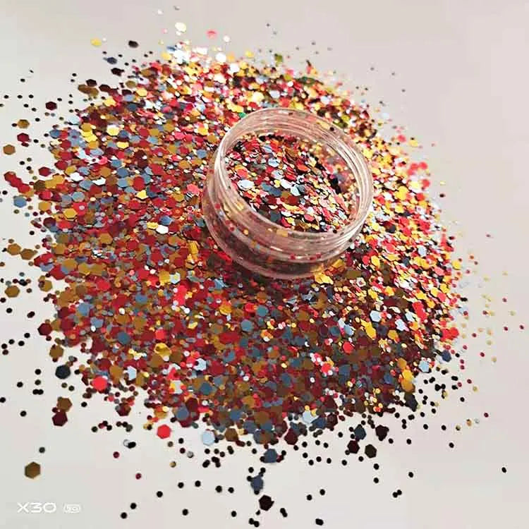 Wholesale Factory Bulk Fine Special Shape Chameleon Chunky Glitter Cosmetic Nail Art Craft 1kg Powder