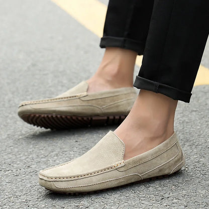 Suede Leather Man Loafers Luxury 2021 Casual Shoes For Men Boat Shoes Handmade Men Slipon Driving Shoes Male Moccasins Zapatos99