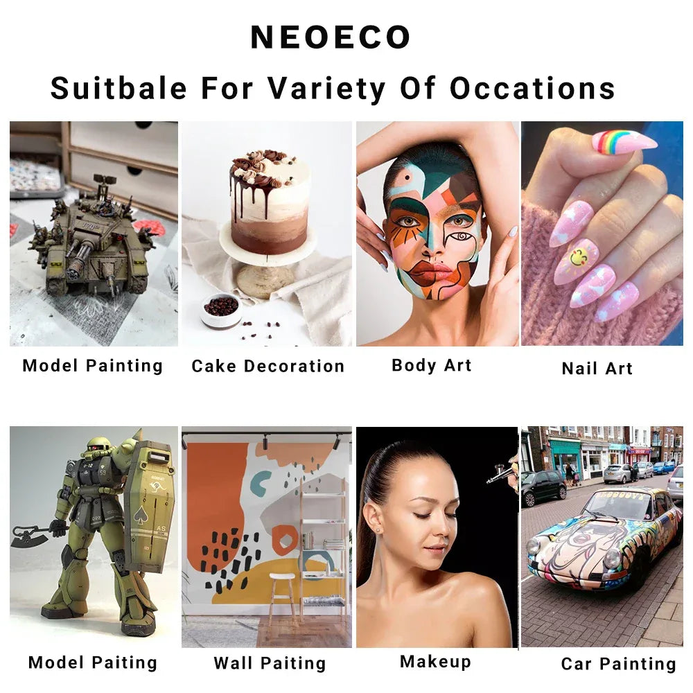 Airbrush Tool Dual Action Gravity Feed 0.3mm Nozzle Spray Gun Cake Decorating Brushes For Makeup Nail Manicure Tatoo Paint Straw