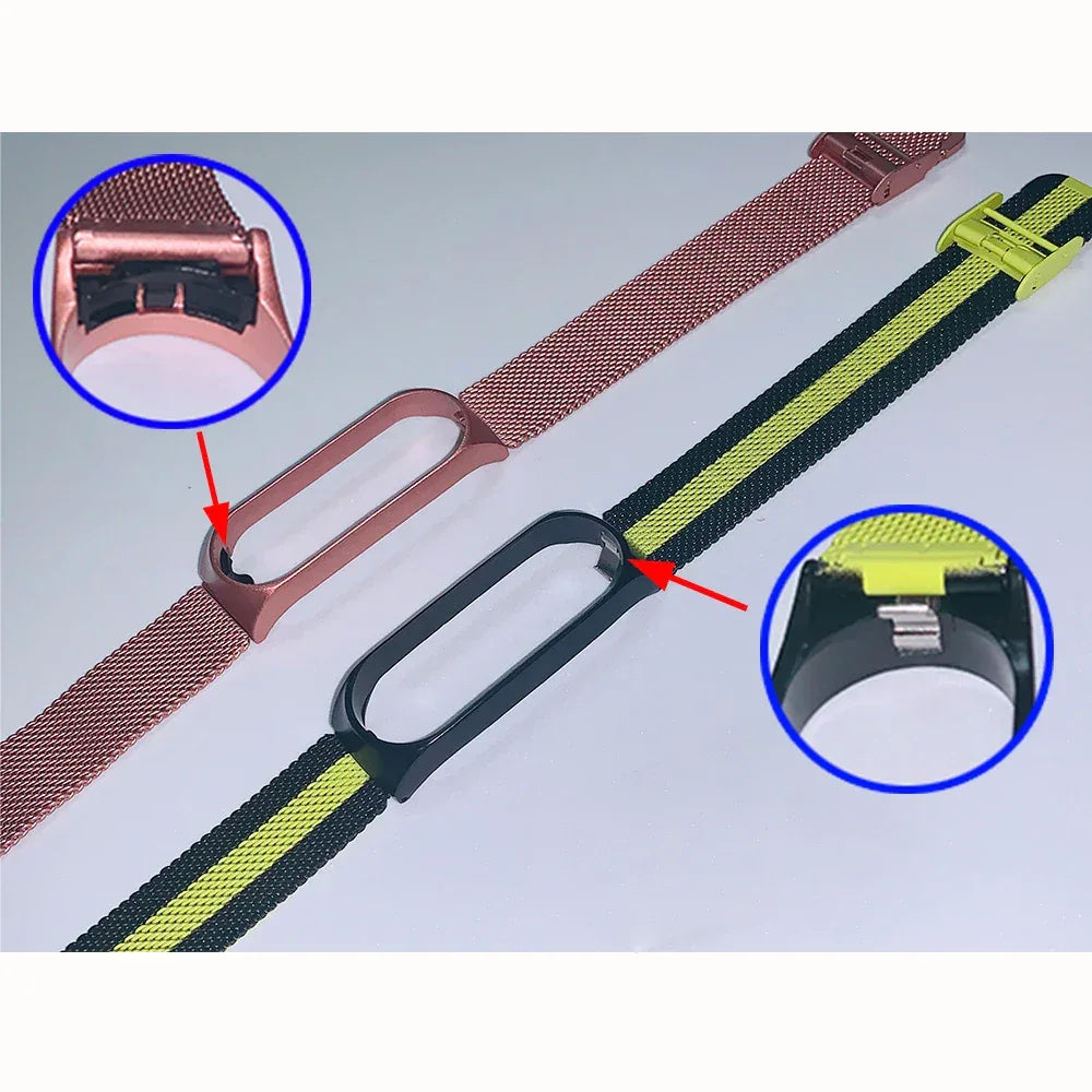 Metal Strap bracelet for Xiaomi mi band 7 6 5 3 4 strap Stainless Steel MiBand 4 Smart Wrist Strap for xiao mi miband 4 3 straps