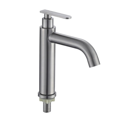 Stainless Steel 304 Basin Faucet Single Cold Water Faucet Tap Single Handle Bathroom Wash Basin Faucet