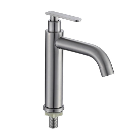 Stainless Steel 304 Basin Faucet Single Cold Water Faucet Tap Single Handle Bathroom Wash Basin Faucet by PDG ibma