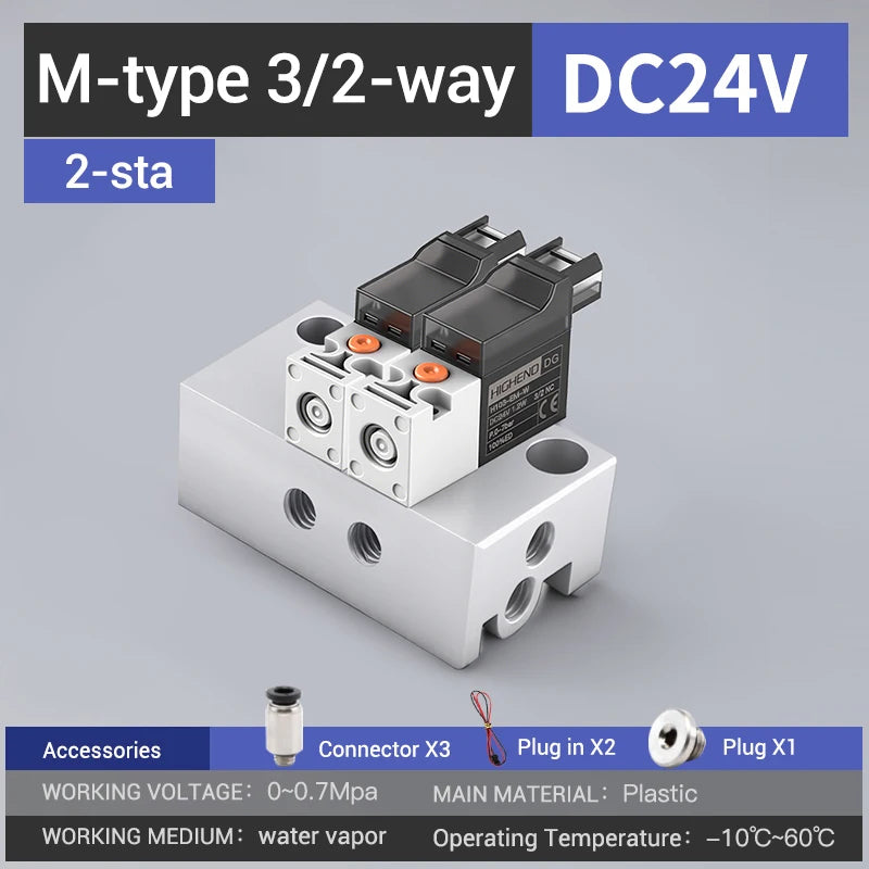 Highend 3/2 Way Direct Acting Mini Solenoid Valve 24v 10mm L/M/G-type Vacuum  Plastic Mini Sock Knitting Solenoid Valve