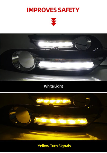 1 Set LED Daytime Running Lights Daylight Fog light cover with turn signal DRL For Nissan Sentra Sylphy 2012 2013 2014 2015