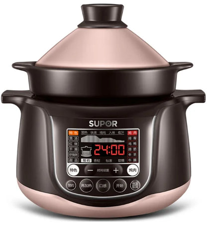220V 4L Electric Stewing Pot Automatic Ceramic Multi Cooker Intelligent Electric Stewing Cooking Pot