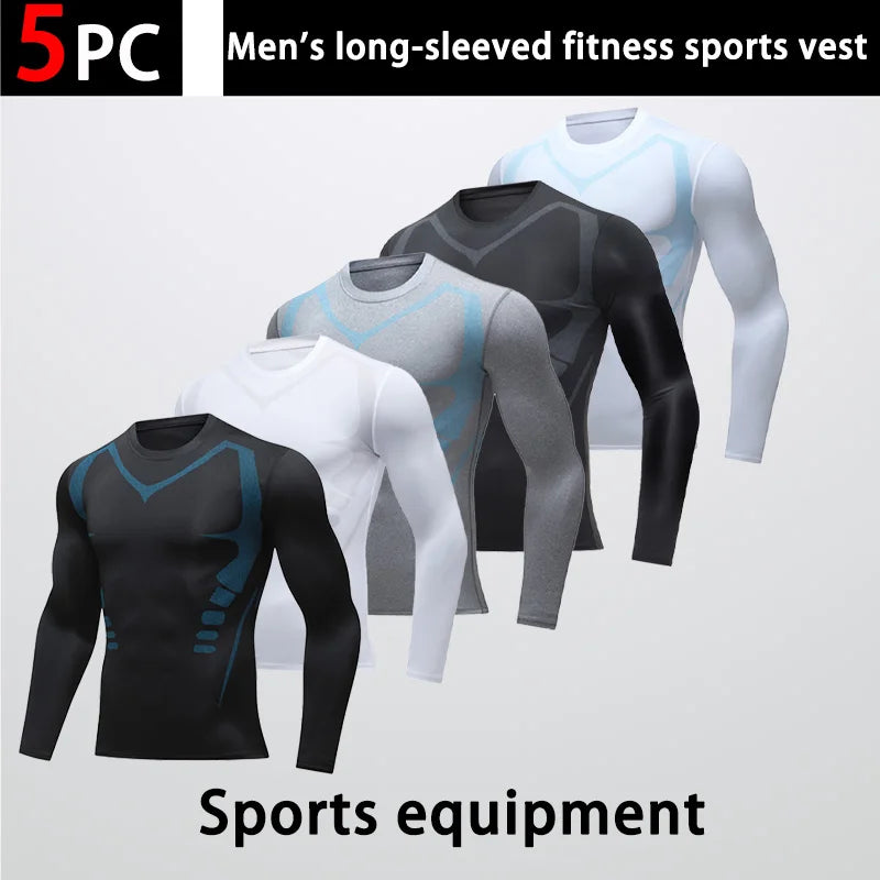 USA Warehouse 3 Pack Compression Shirts for Men Long Sleeve Athletic Base Layer Undershirt Gear T Shirt for Workout