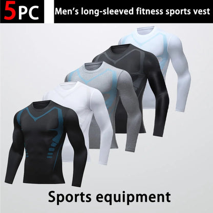 USA Warehouse 3 Pack Compression Shirts for Men Long Sleeve Athletic Base Layer Undershirt Gear T Shirt for Workout