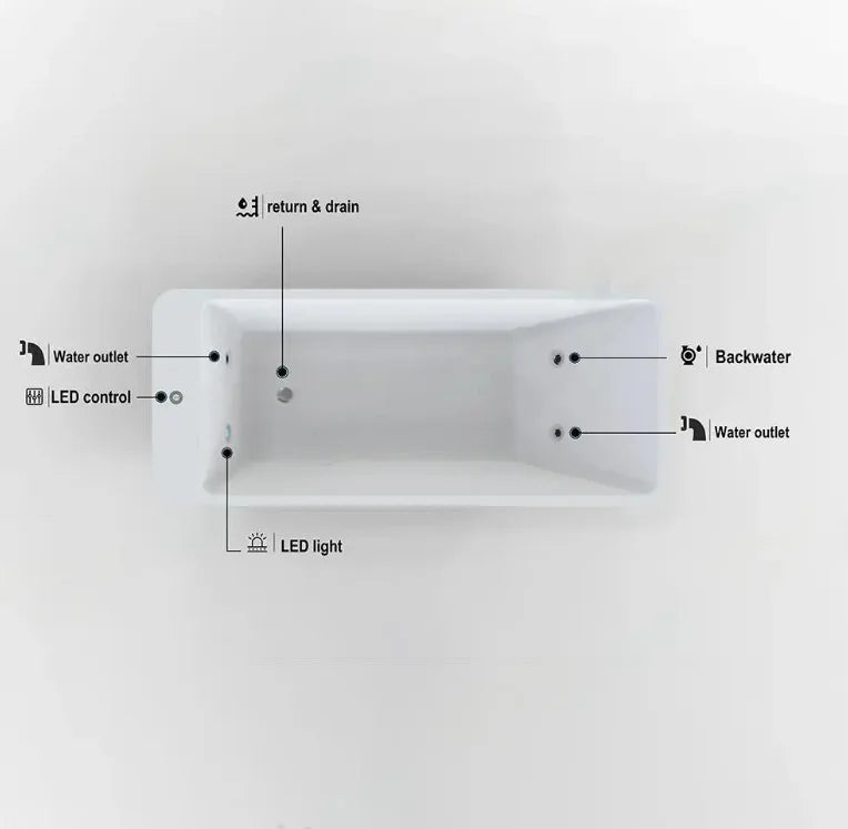 USA Warehouse Spot Acrylic Spa Bathtub Chiller with Built-in Integrated Ice Bath Cold Plunge for Body Healing Therapy
