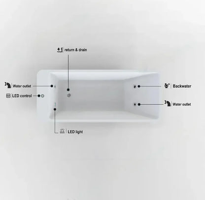USA Warehouse Spot Acrylic Spa Bathtub Chiller with Built-in Integrated Ice Bath Cold Plunge for Body Healing Therapy
