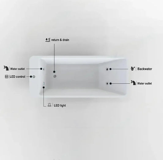 USA Warehouse Spot Acrylic Spa Bathtub Chiller with Built-in Integrated Ice Bath Cold Plunge for Body Healing Therapy by PDG ibma