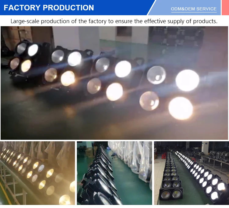 Dj Disco Lighting LED 4x100W COB Waterproof  Blinder Light  Four Eyes 2/6/12 Channel 400W Strobe 0-30Hz