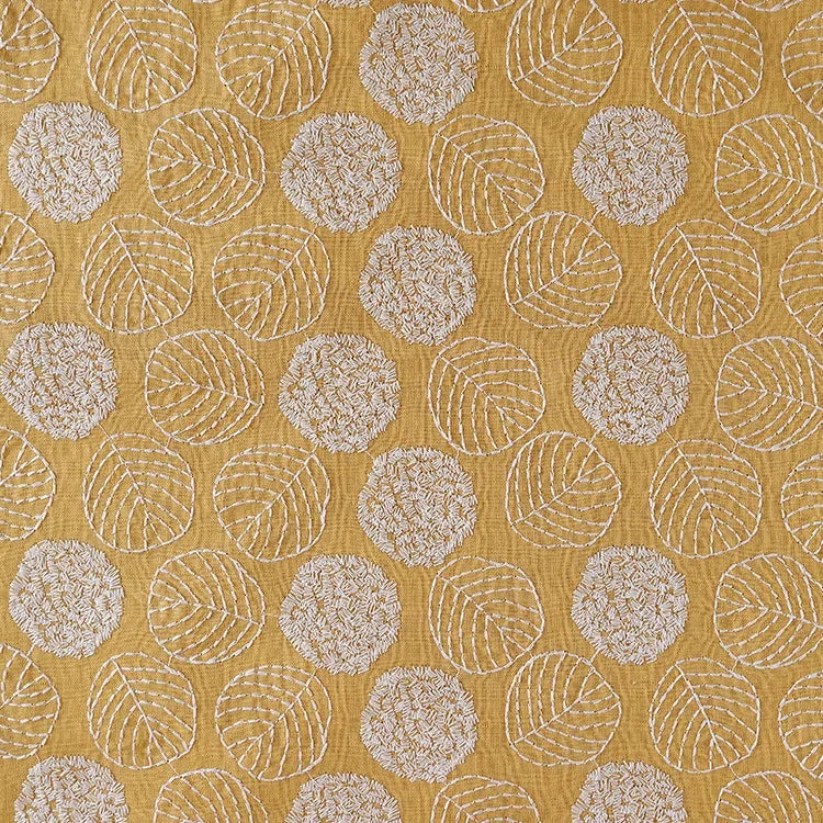 Width 120 cm Plain Embroidery Leaves Flowers Fabric Cotton Linen Rayon Viscose Fabric for Pillow Home Textile Fashion Dress Bag