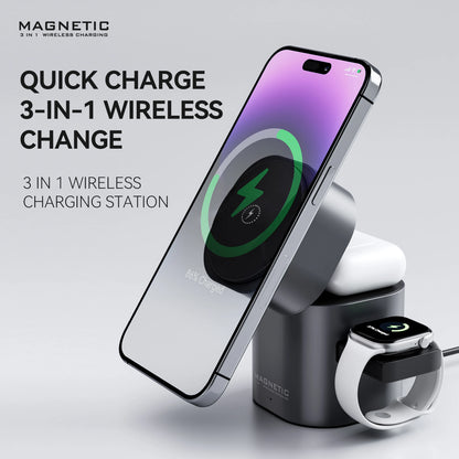 New Products 2025 Electronics Electric Foldable Magnetic Touch Automatic Rotation15W for iphone 17 Gift 3 in 1 Wireless Charger