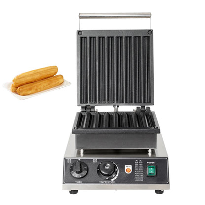Commercial 1750W Stainless Steel Waffle Stick Maker New Non-Stick Deep-Fried Dough Sticks Machine Including Corn Dog Snacks