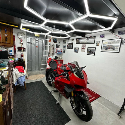 Etop 1680*2410MM Hexagon Workshop Ceiling LED Lights for Car Shop Garage with Honeycomb Design IP65 AC