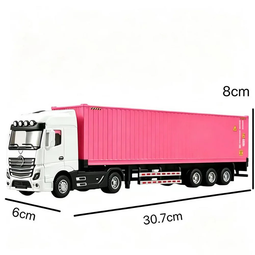 In Stock 1/50 Diecast Truck Model Toys Simulation Transport Heavy Vehicle Pull Back Container Full Alloy Metal Toy Car for Boy
