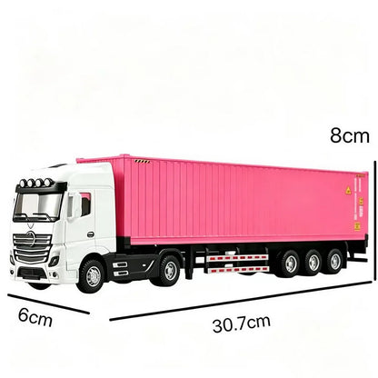 In Stock 1/50 Diecast Truck Model Toys Simulation Transport Heavy Vehicle Pull Back Container Full Alloy Metal Toy Car for Boy
